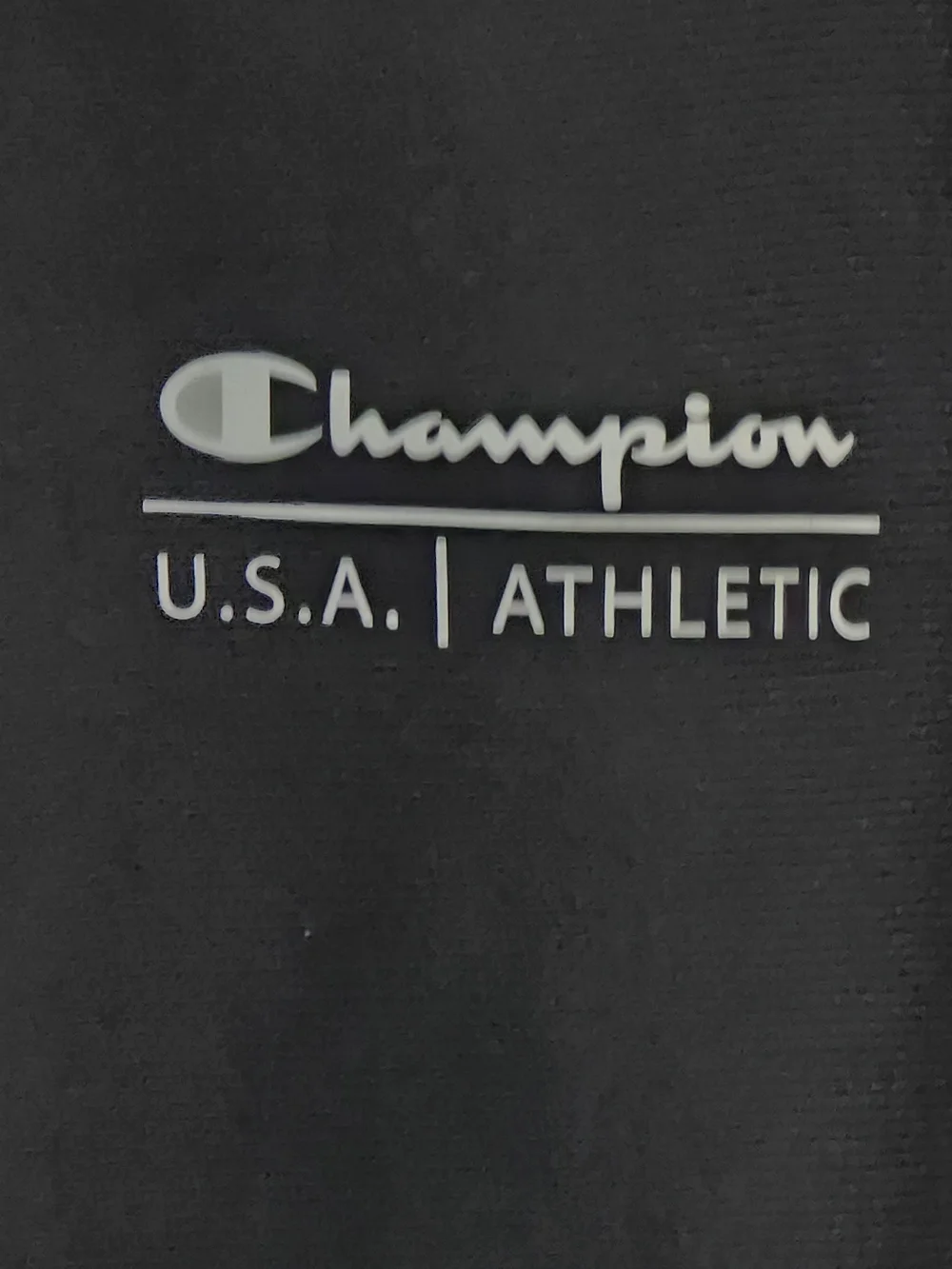 Champion Men's Black Crewneck Sweatshirt with White Logo